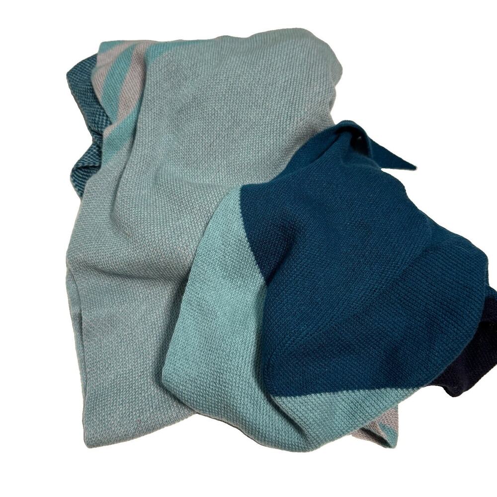 Smartwool Snowline Point Stripe Scarf deep marlin Blue Long Merino Wool Blend